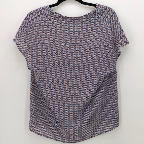 Violet + Claire Pink Blue Geometric Top M - Picture 2 of 7